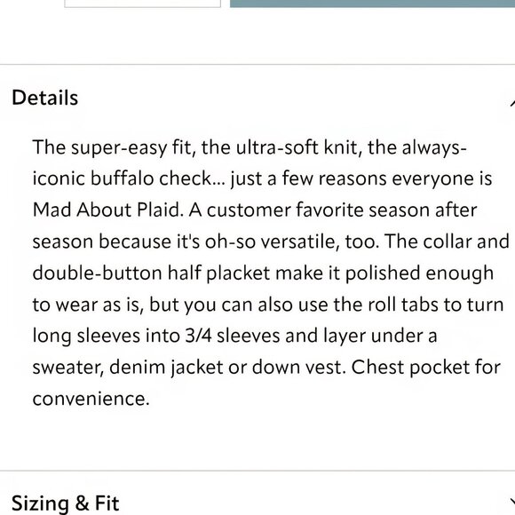 Soft Surroundings Mad About Plaid Tunic Charcoal Buffalo Check Size L - Picture 11 of 11